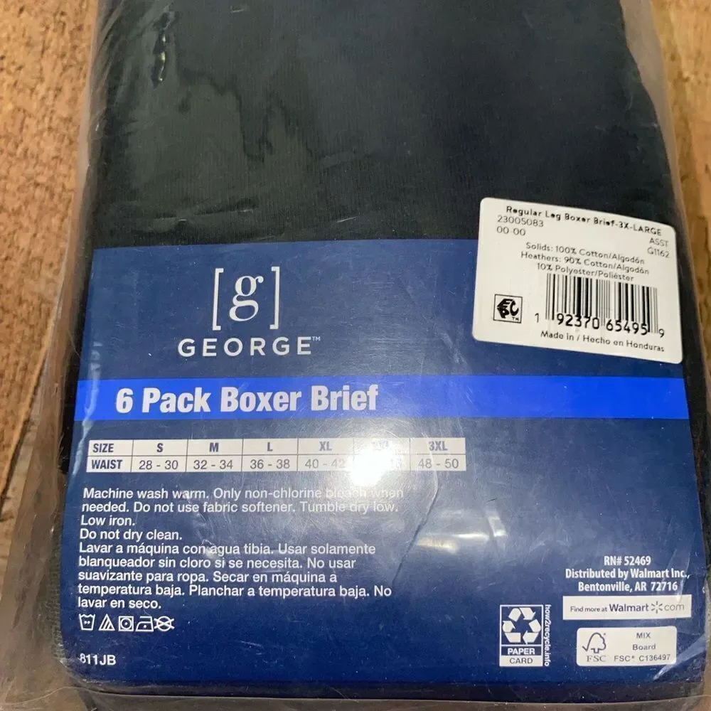George boxer briefs 3XL 6 pack
